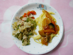 なす入りスパゲティミートソース